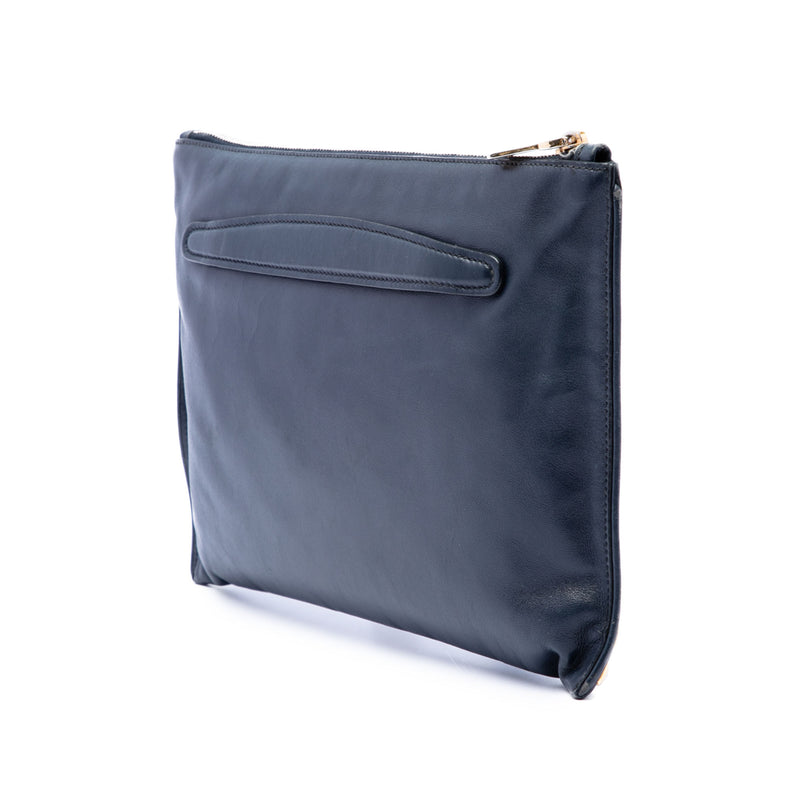 Studded Leather Zip Clutch - Image 2