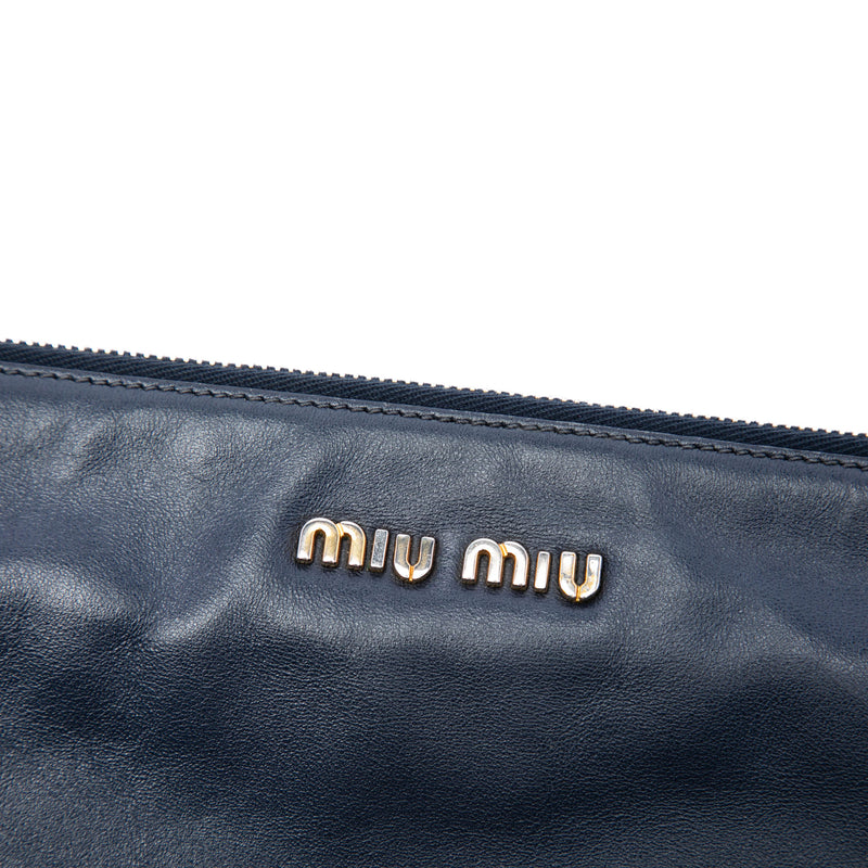 Studded Leather Zip Clutch - Image 5