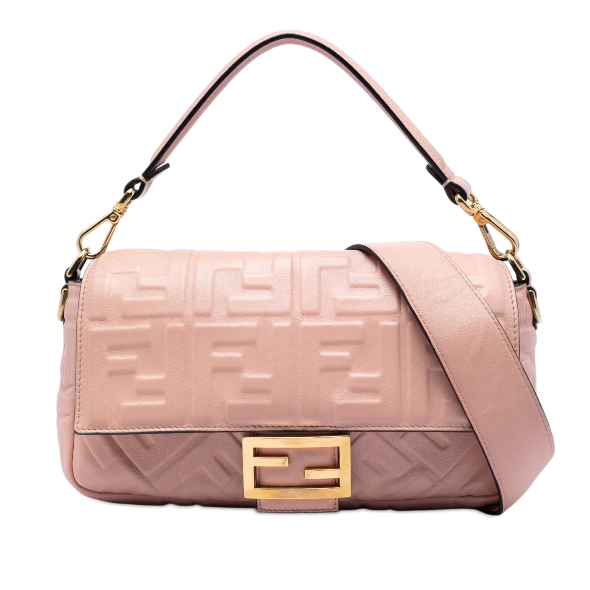 Zucca Embossed Leather Baguette Satchel - Image 1