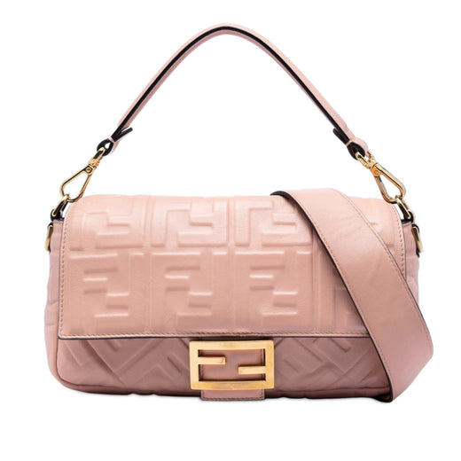 Zucca Embossed Leather Baguette Satchel - Image 1