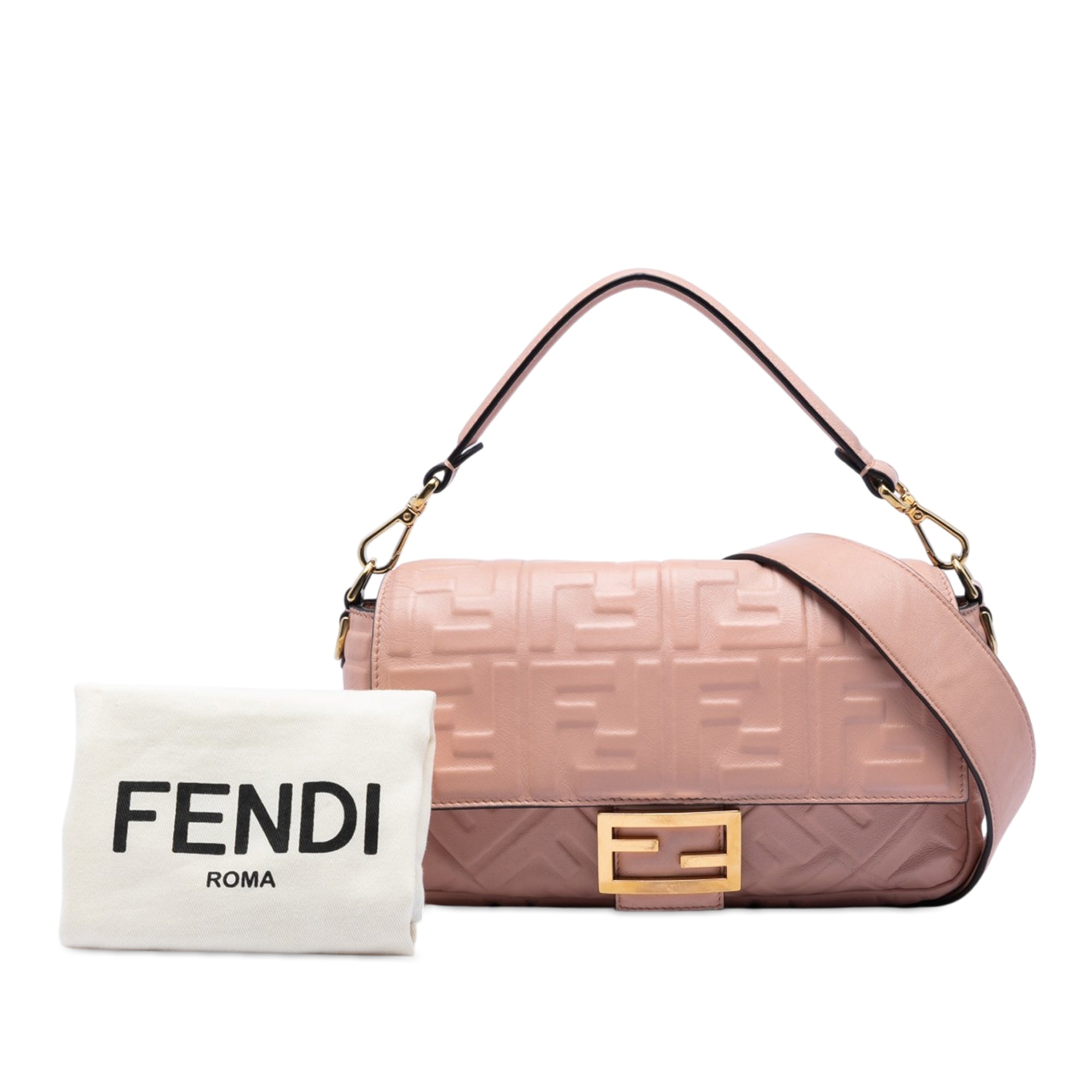 Zucca Embossed Leather Baguette Satchel - Image 6