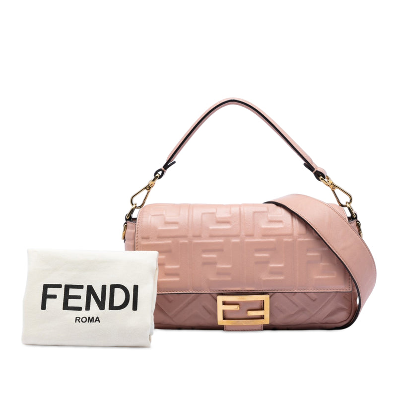 Zucca Embossed Leather Baguette Satchel - Image 6