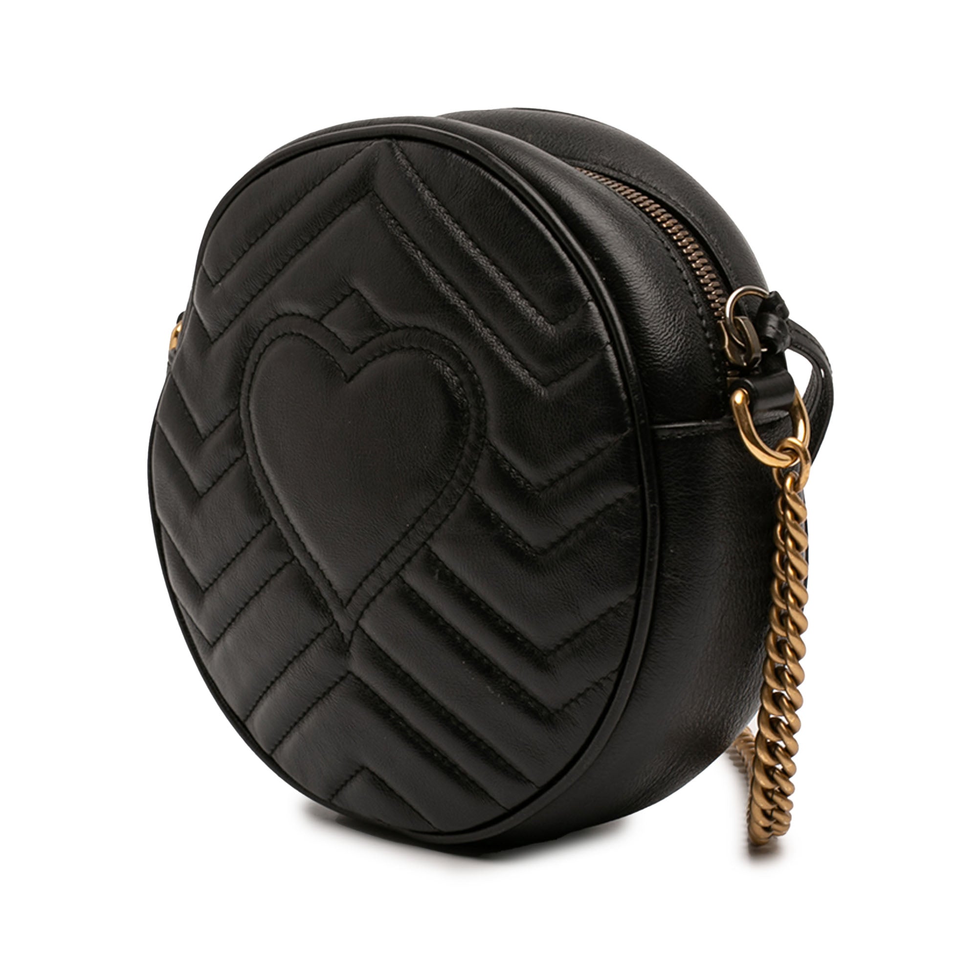 Mini GG Marmont Matelasse Leather Round Crossbody - Image 2