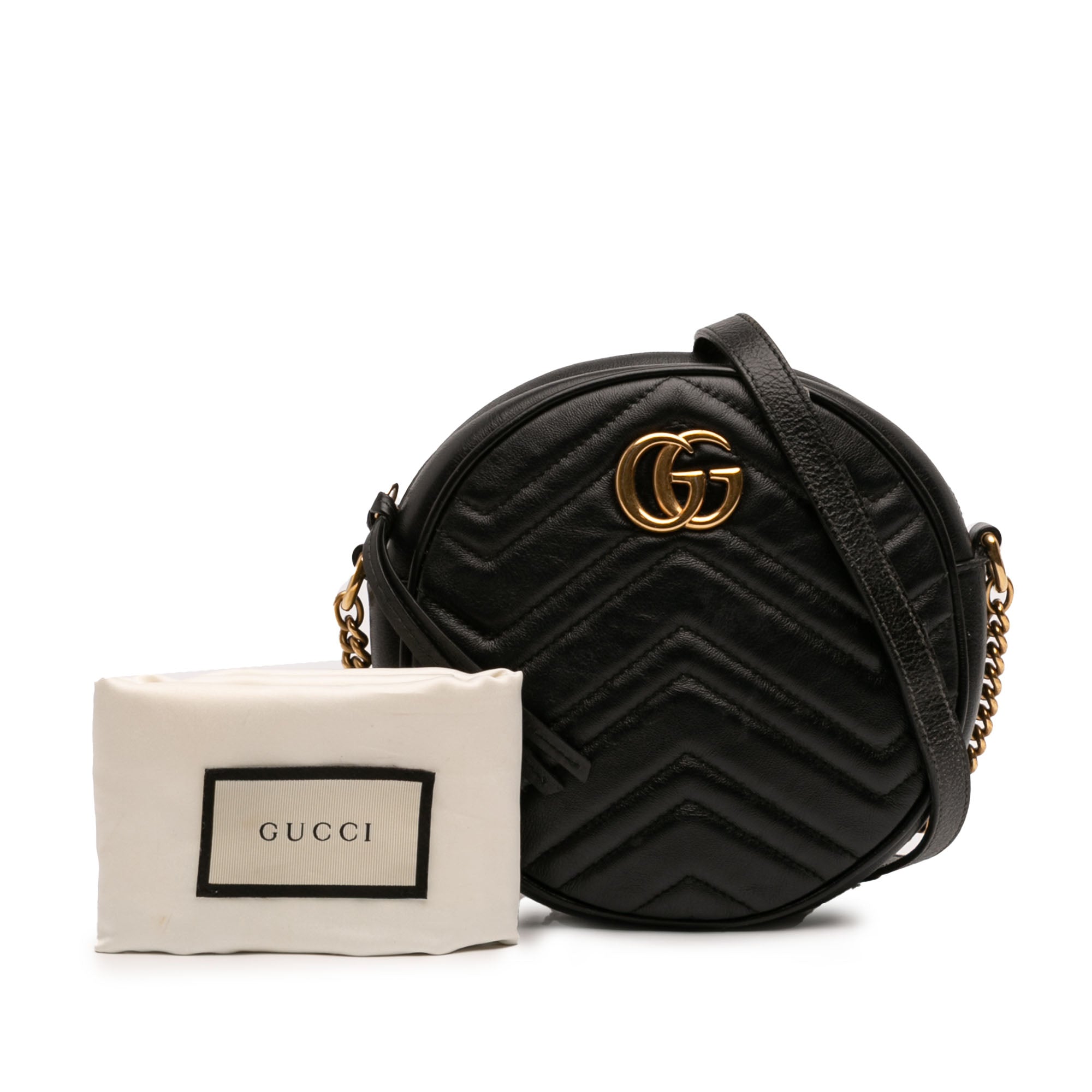 Mini GG Marmont Matelasse Leather Round Crossbody - Image 7