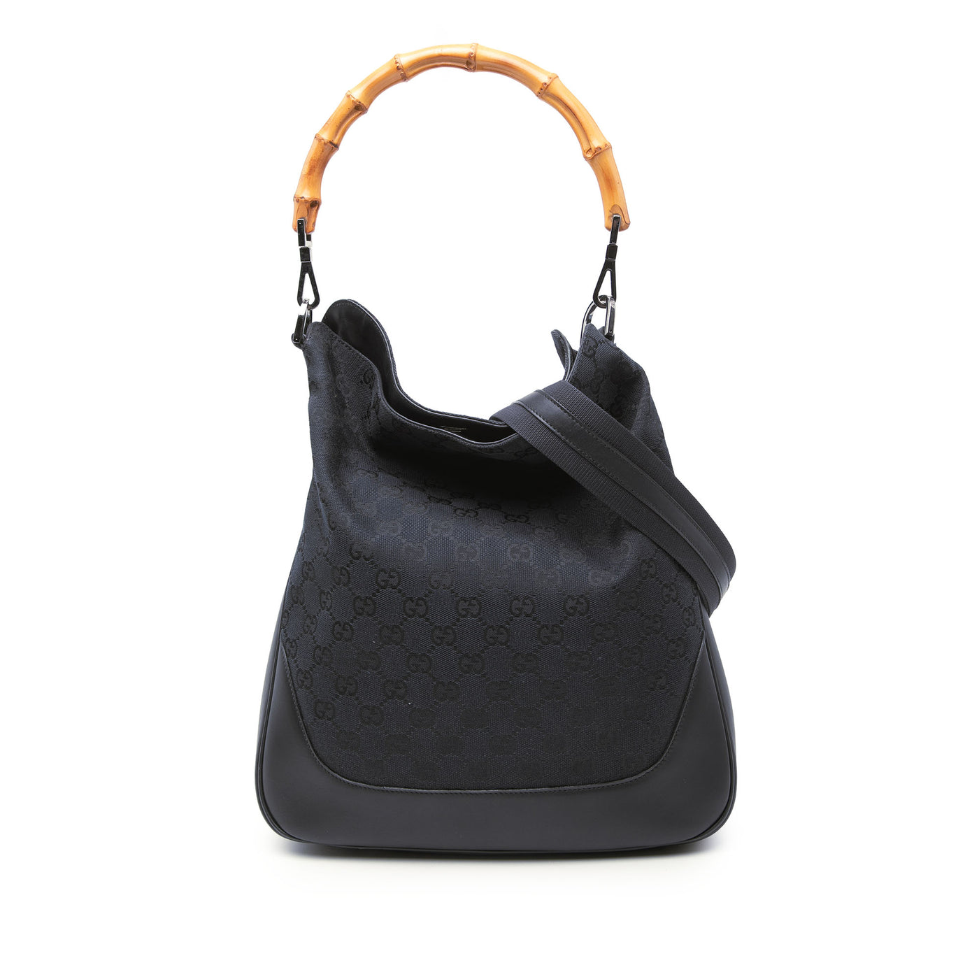 GG Canvas Bamboo Satchel - Image 1