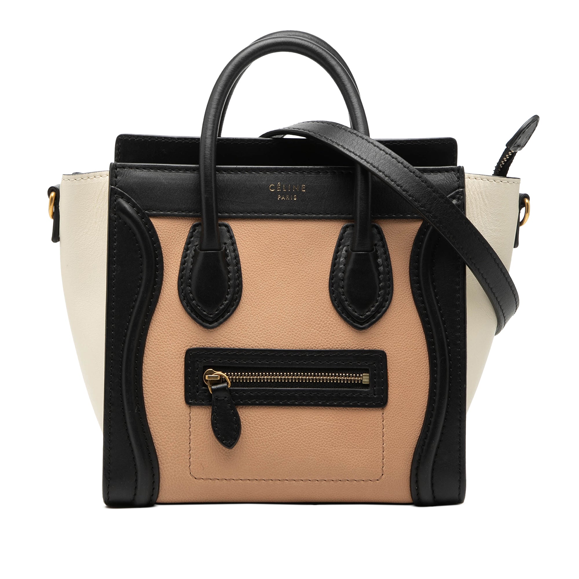 Nano Tricolor Leather Luggage Tote - Image 1