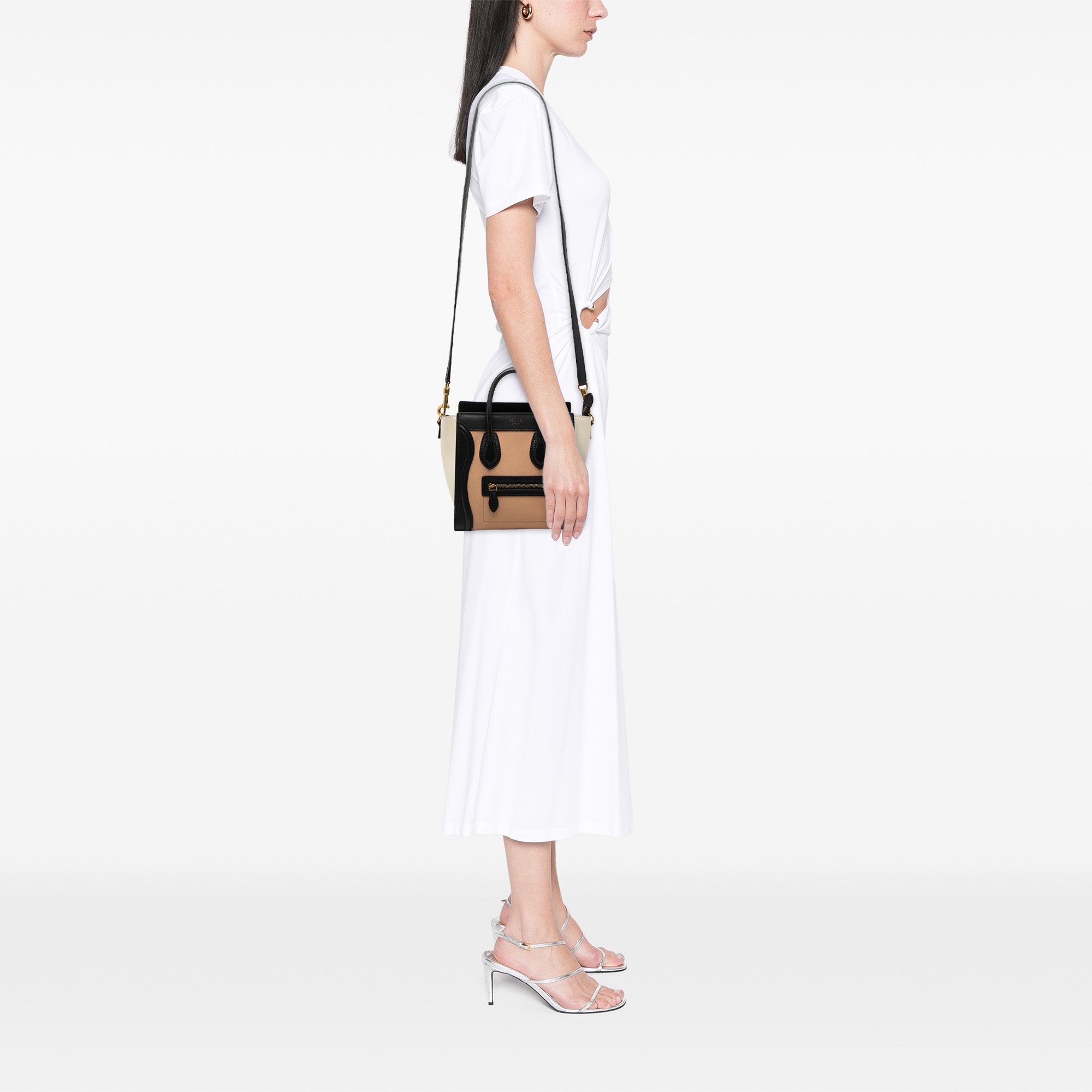 Nano Tricolor Leather Luggage Tote - Image 7