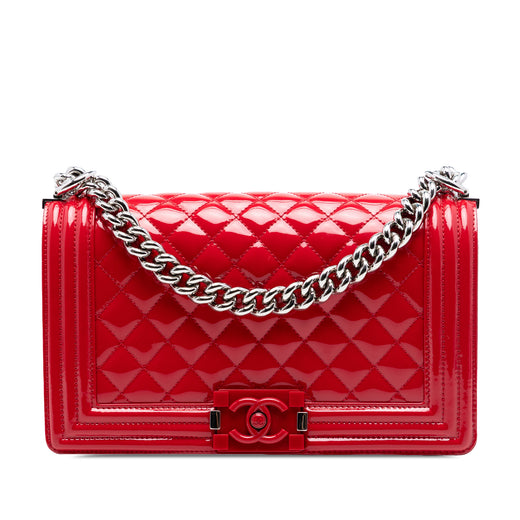 Old Medium Quilted Patent Acrylic Boy Flap - Image 1