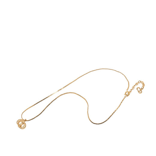 Gold Plated Strass CD Logo Pendant Necklace - Image 1
