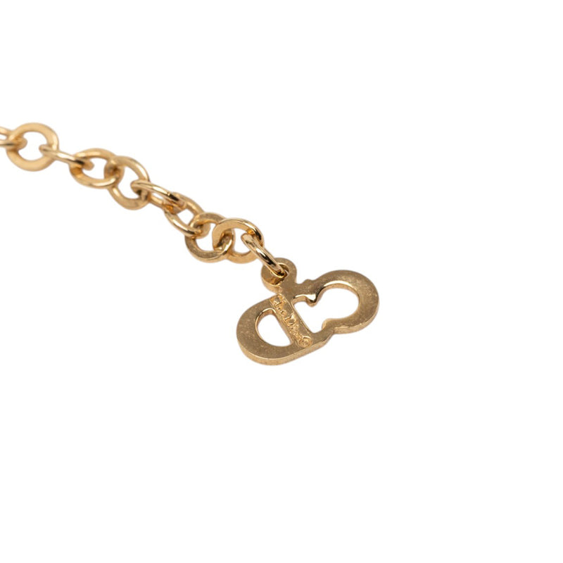 Gold Plated Strass CD Logo Pendant Necklace - Image 5