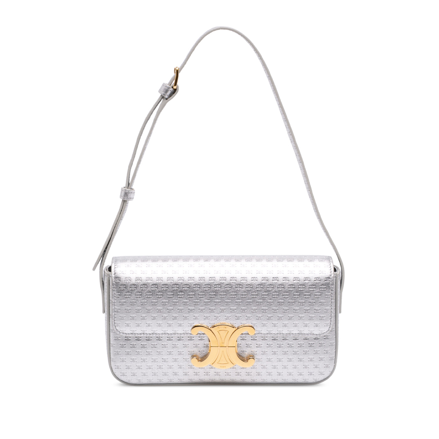 Triomphe All Over Laminated Calfskin Claude Shoulder Bag - Image 1