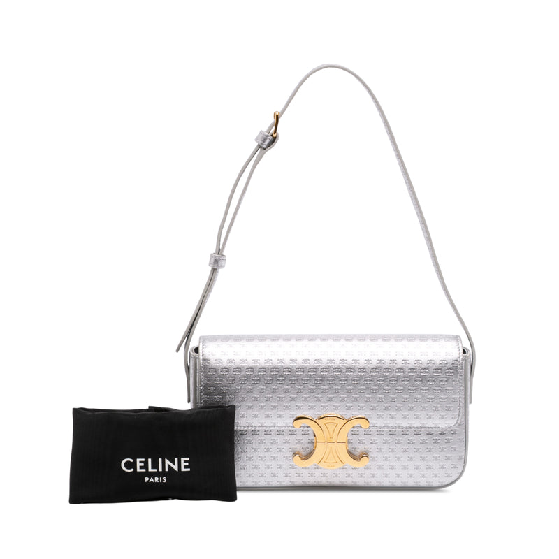 Triomphe All Over Laminated Calfskin Claude Shoulder Bag - Image 7