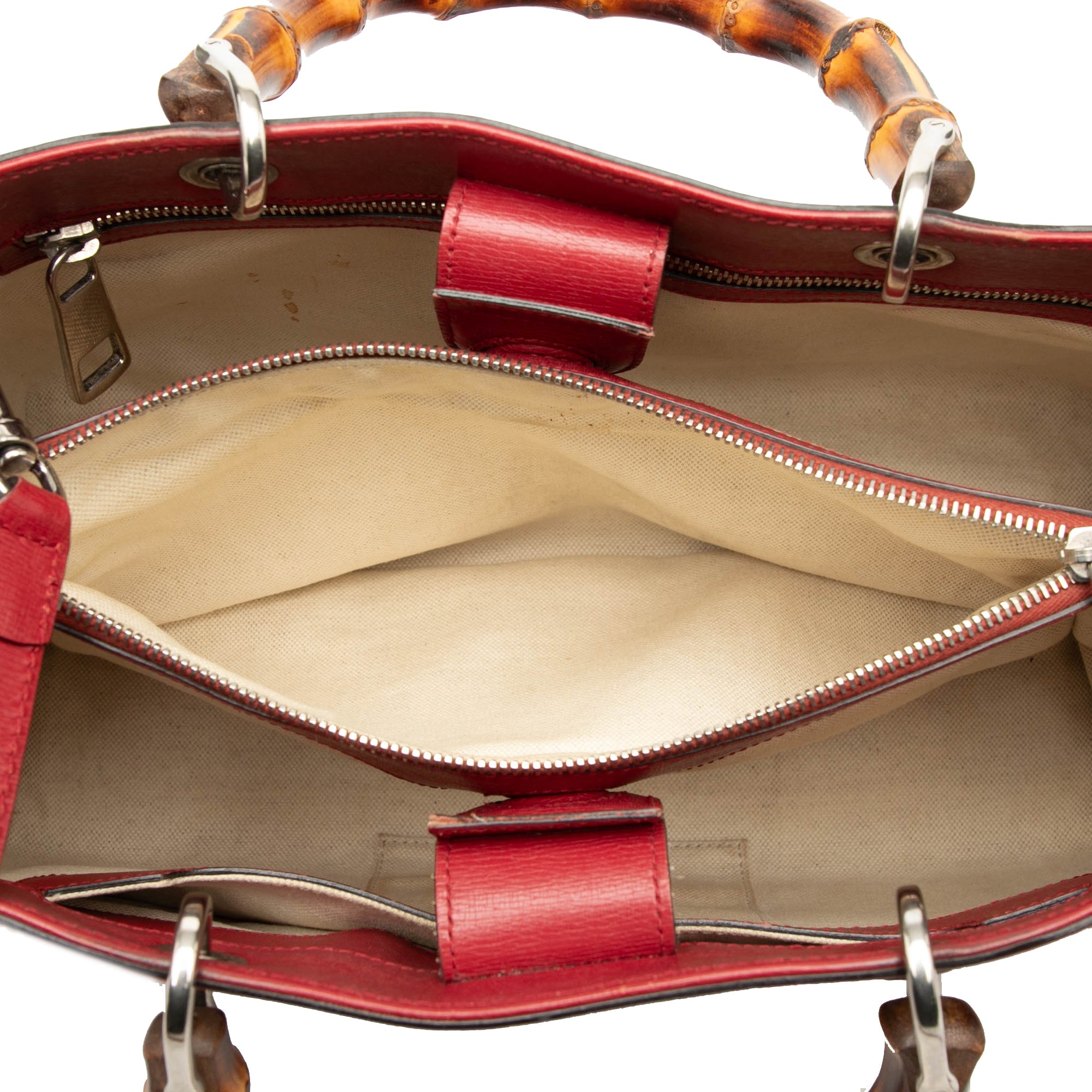 Medium Calfskin Blooms Bamboo Shopper Satchel - Image 4