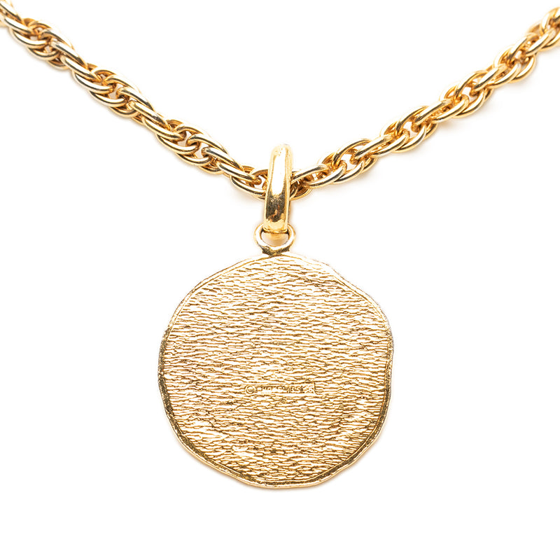 CC Gold Plated Centaur Medallion Pendant Necklace - Image 2