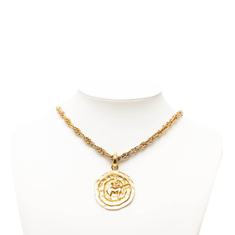 CC Gold Plated Centaur Medallion Pendant Necklace - Image 7