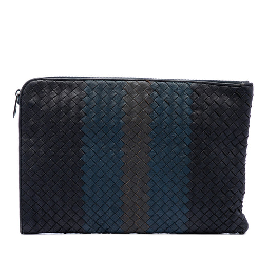 Tricolor Nappa Intrecciato Clutch - Image 1