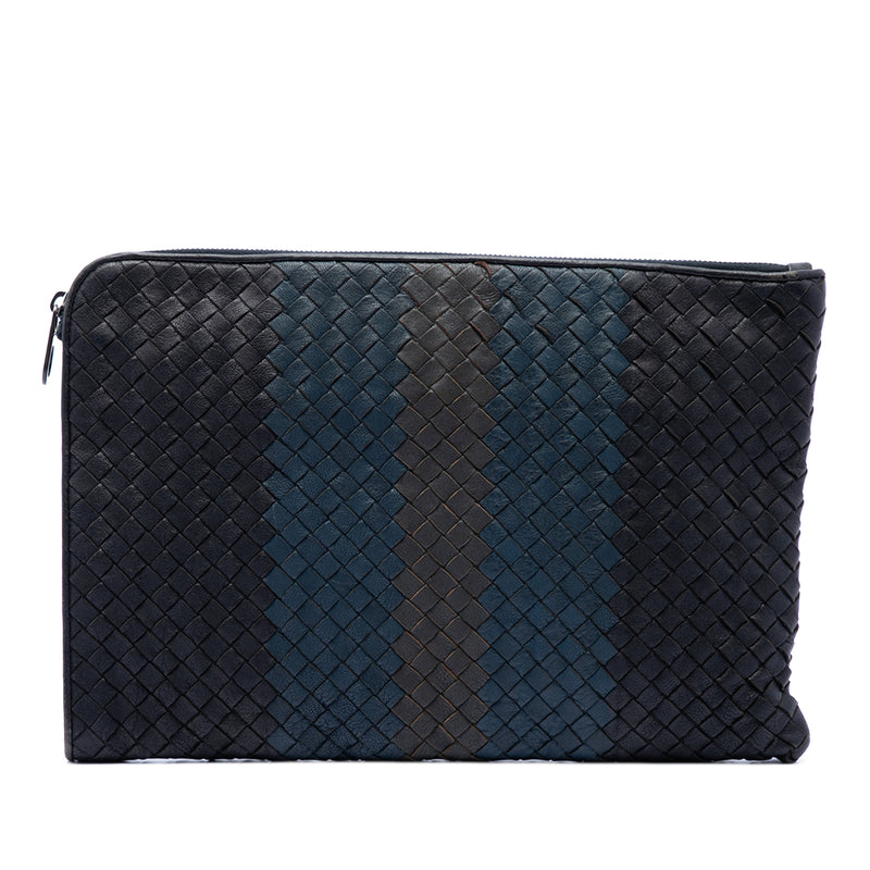Tricolor Nappa Intrecciato Clutch
