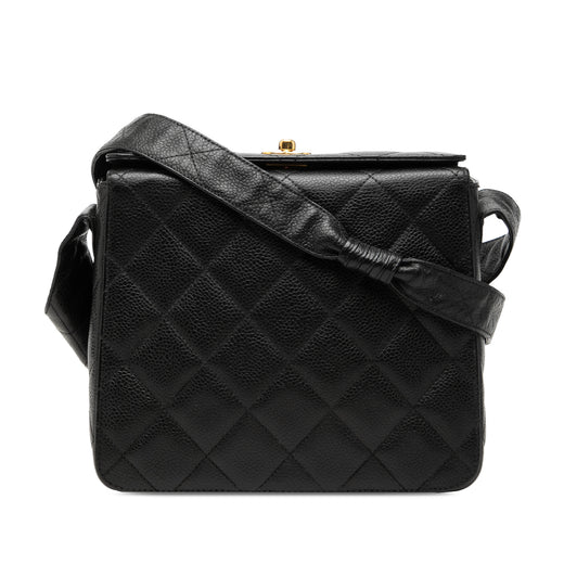 CC Quilted Caviar Carved Buckle Box Bag - Image 1