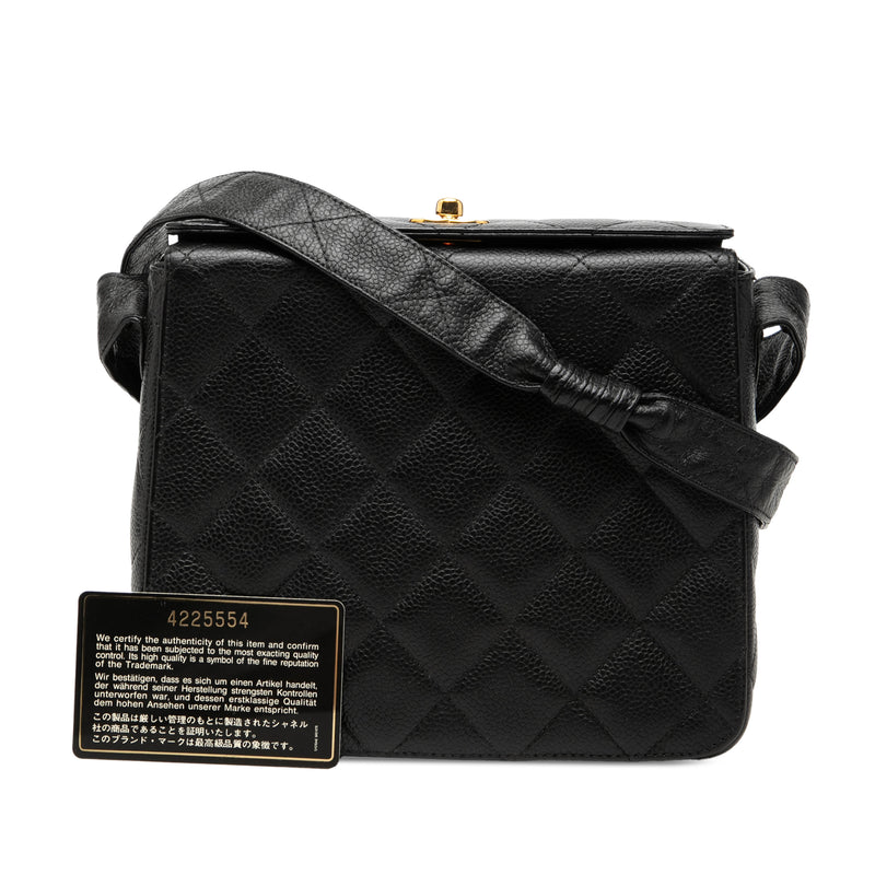 CC Quilted Caviar Carved Buckle Box Bag - Image 8