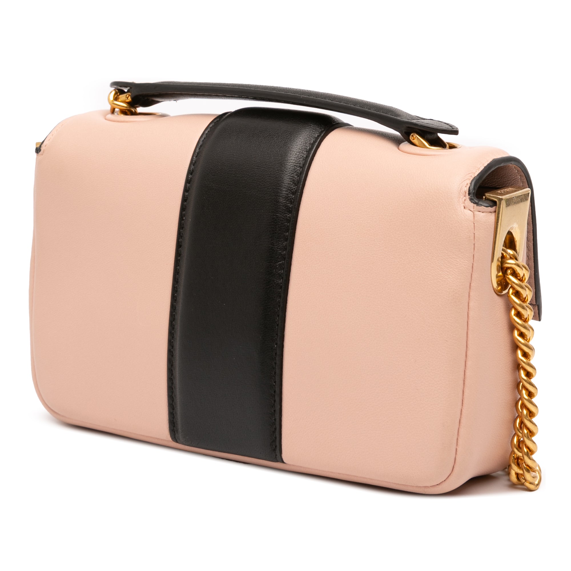 Mini Bicolor Nappa Apolo Chain Baguette Shoulder Bag - Image 2
