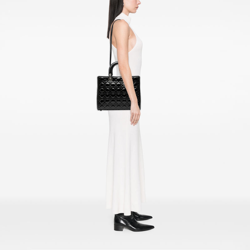 Large Patent Cannage Lady Dior - Image 7