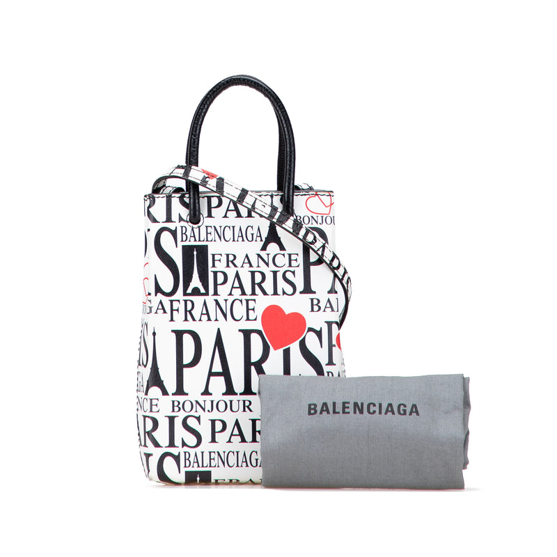 Mini Calfskin Bonjour Paris Shopping Phone Holder - Image 10