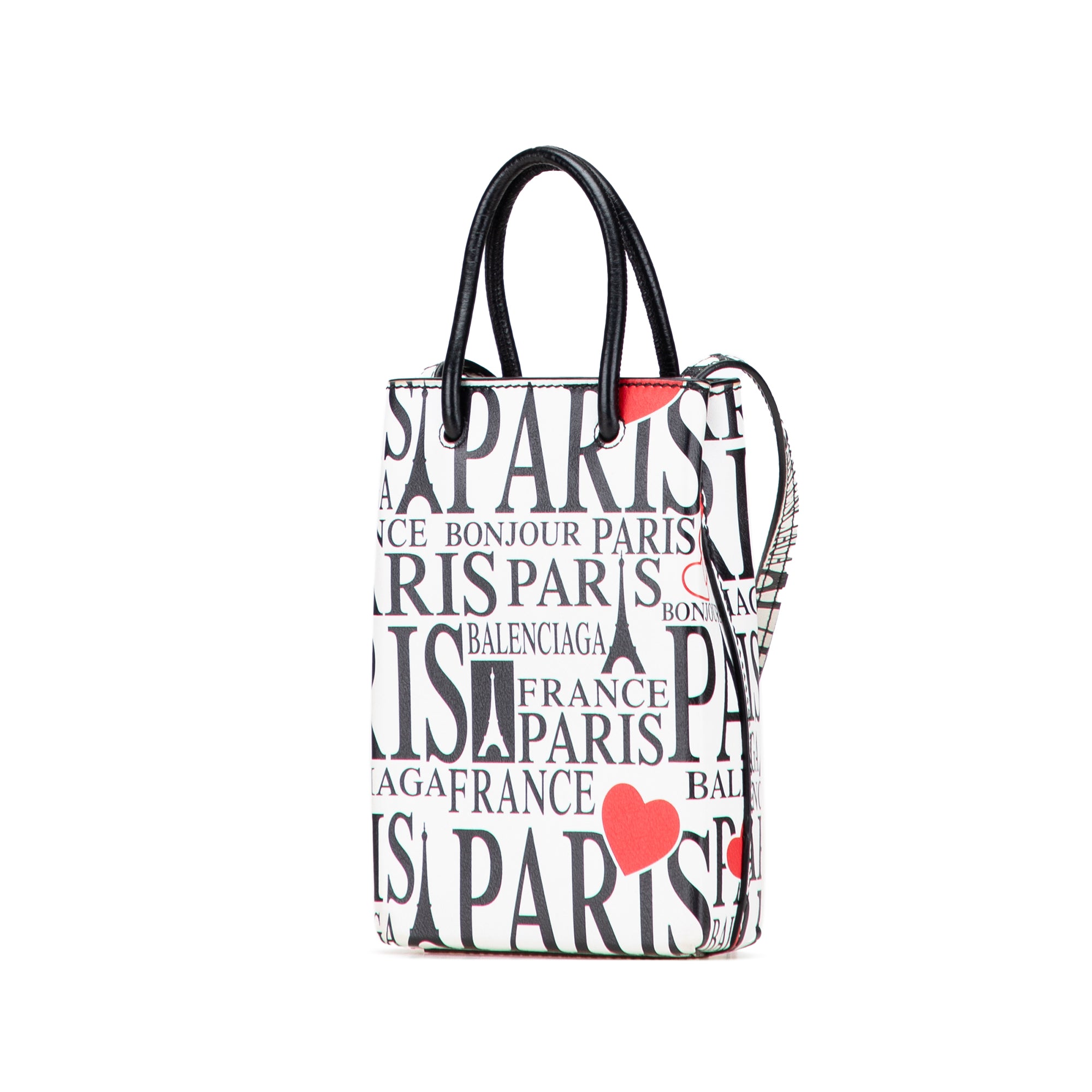 Mini Calfskin Bonjour Paris Shopping Phone Holder - Image 2