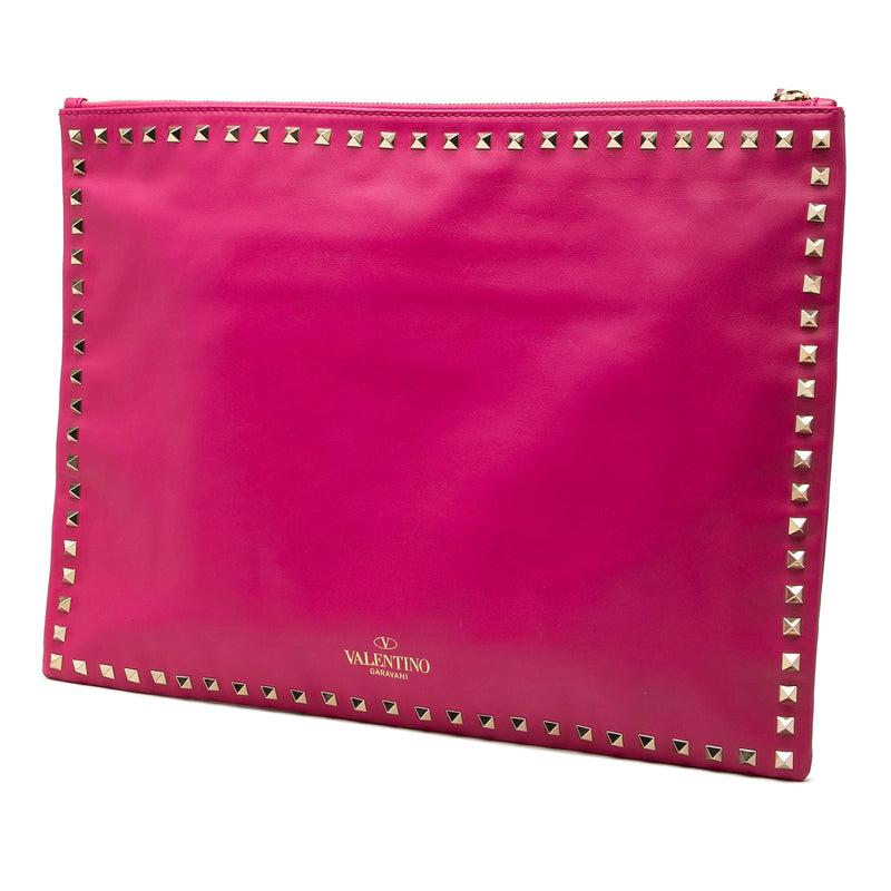 Large Leather Rockstud Clutch - Image 2