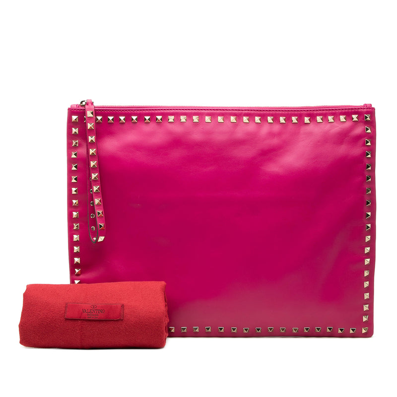 Large Leather Rockstud Clutch - Image 7