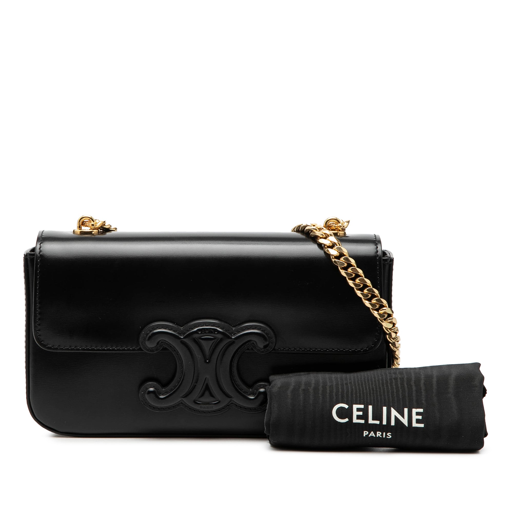 Smooth Calfskin Cuir Triomphe Chain Shoulder Bag - Image 8