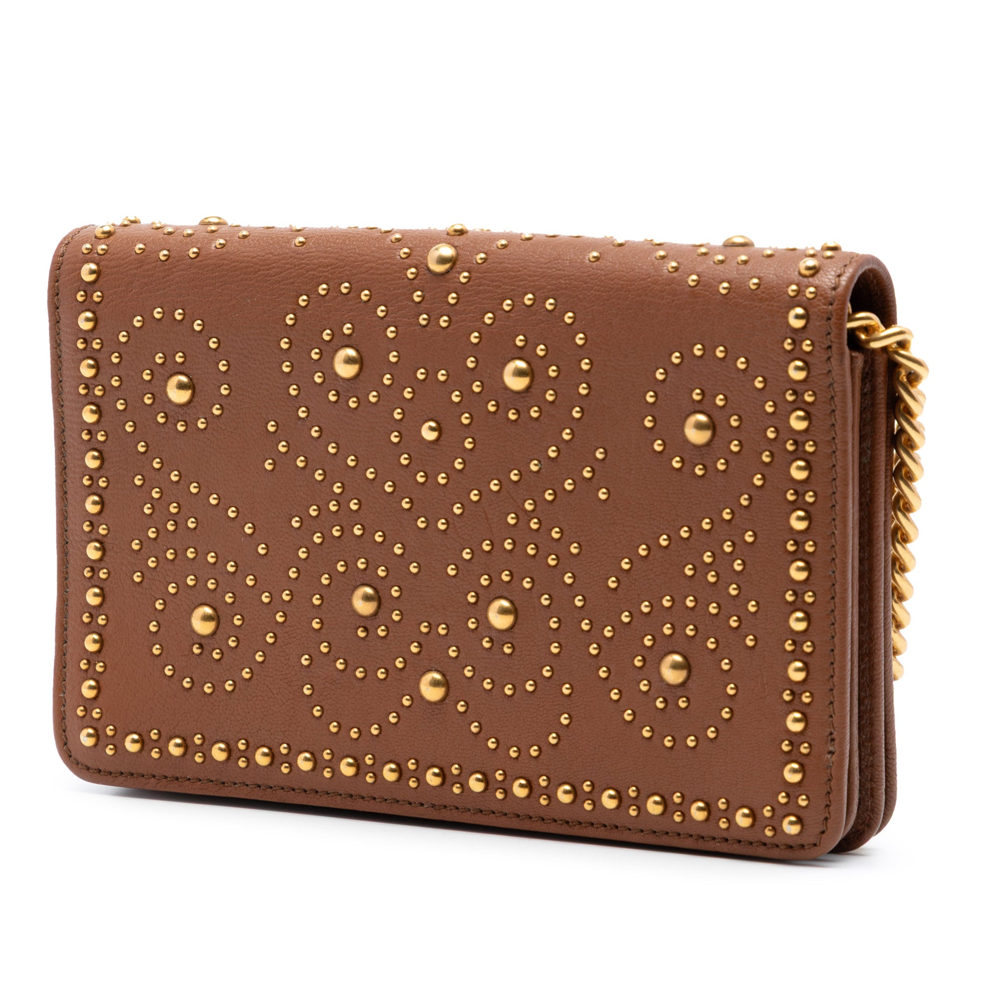 Studded Goatskin Madras Lux Wallet On Chain - Image 2
