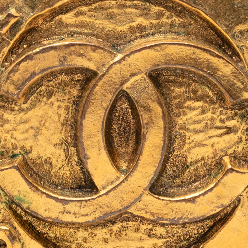 CC Gold Plated Round Clip On Earrings - Image 4