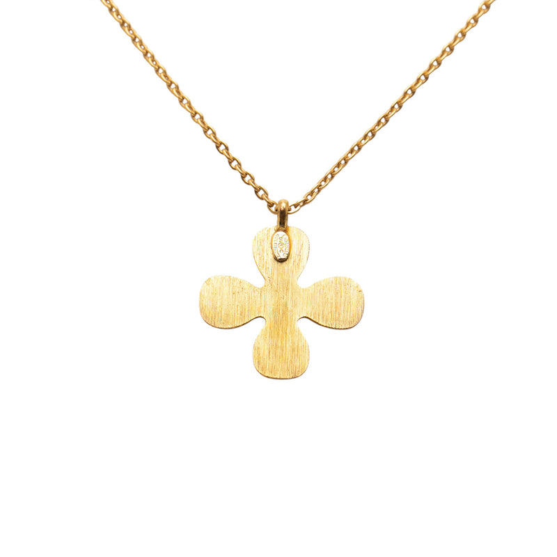 Gold Plated CC Crystal Clover Pendant Necklace - Image 3