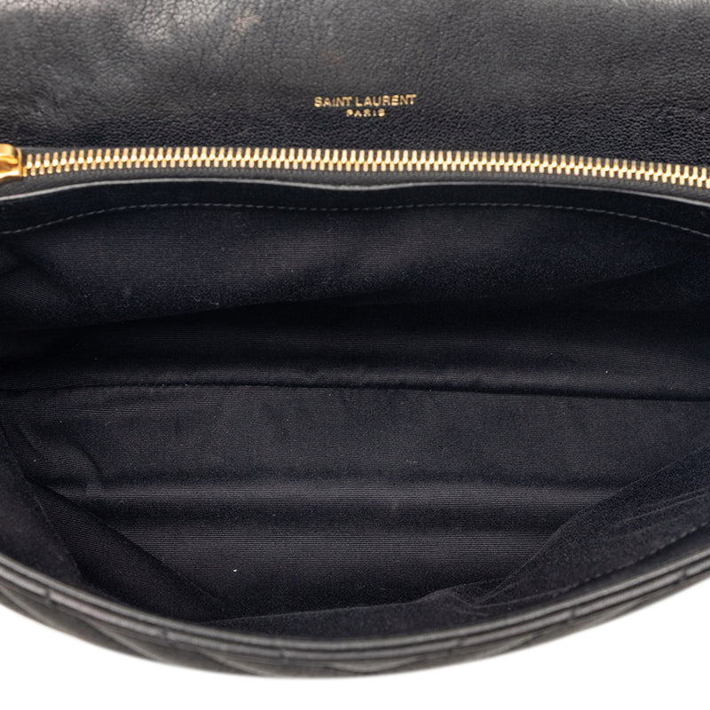 Large Chevron Sheepskin Monogram College Satchel - Image 4