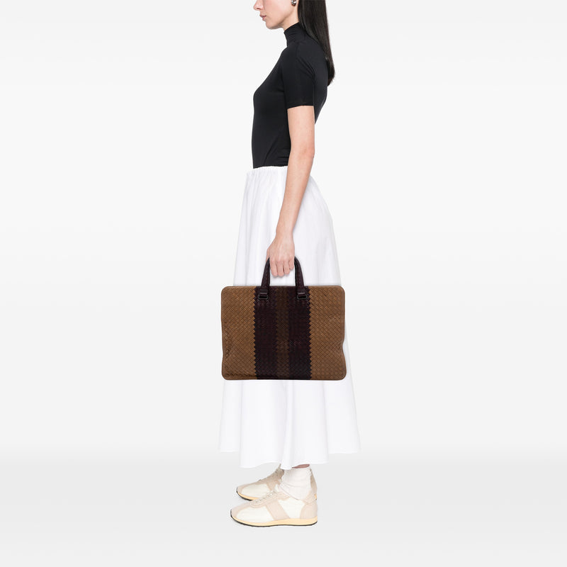 Nappa Intrecciato Club Fume Briefcase - Image 6