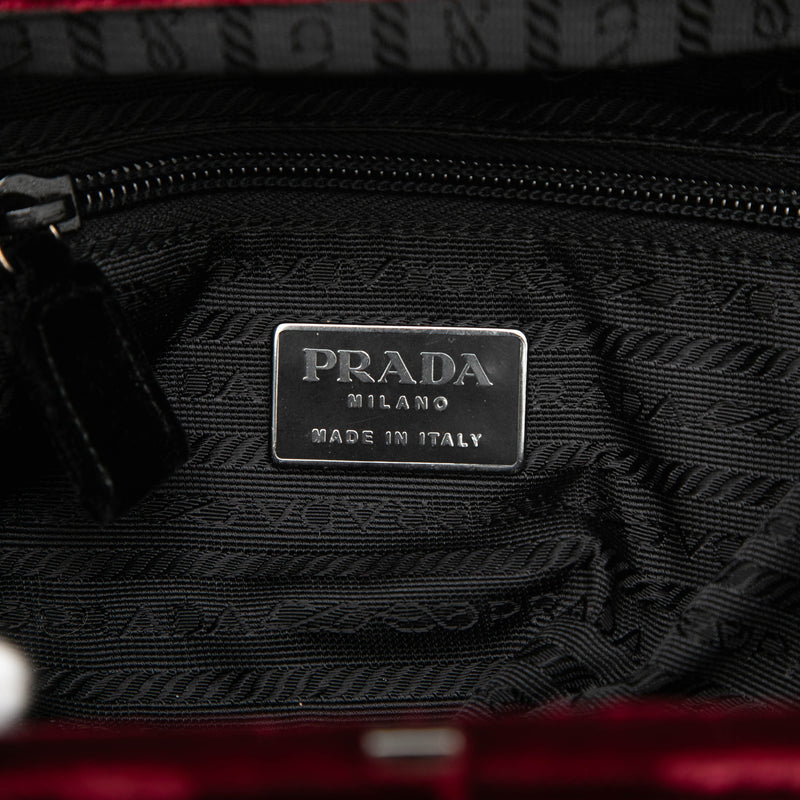 Velvet Frame Clasp Shoulder Bag - Image 5
