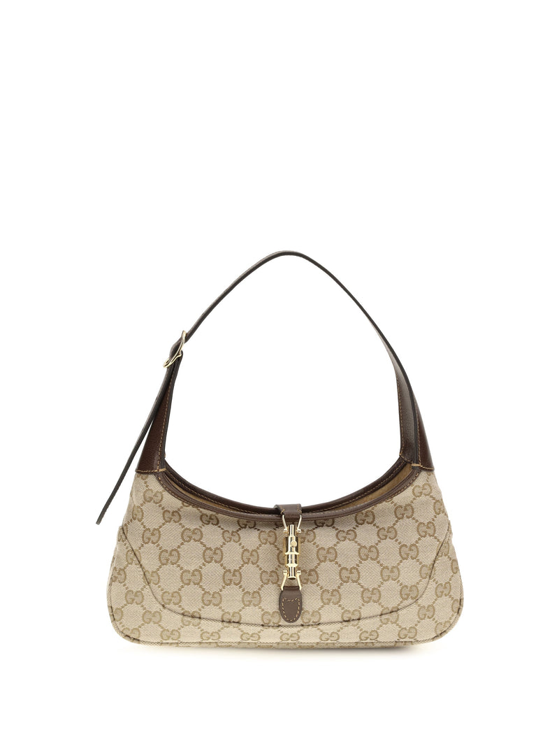 Gucci Jackie Slim Shoulder Bag — Beige Fabric