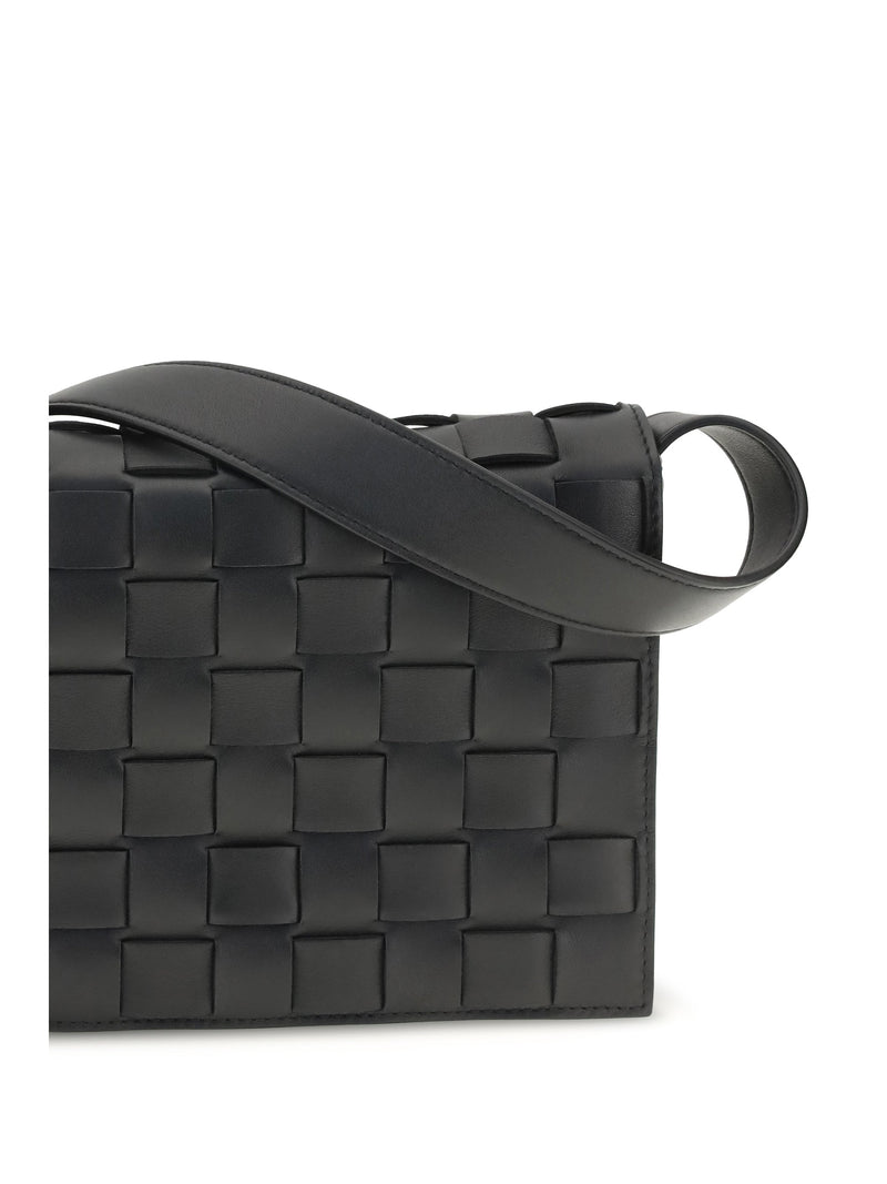 Bottega Veneta Orto Crossbody Bag — Black Calf Leather