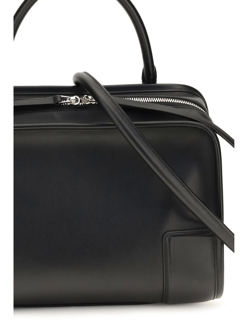 Loewe Amazona 180 Top Handle Bag — Black Calfskin Leather