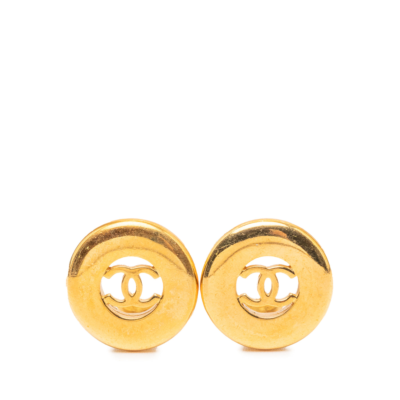 CC Gold Plated Round Clip On Earrings - Image 1