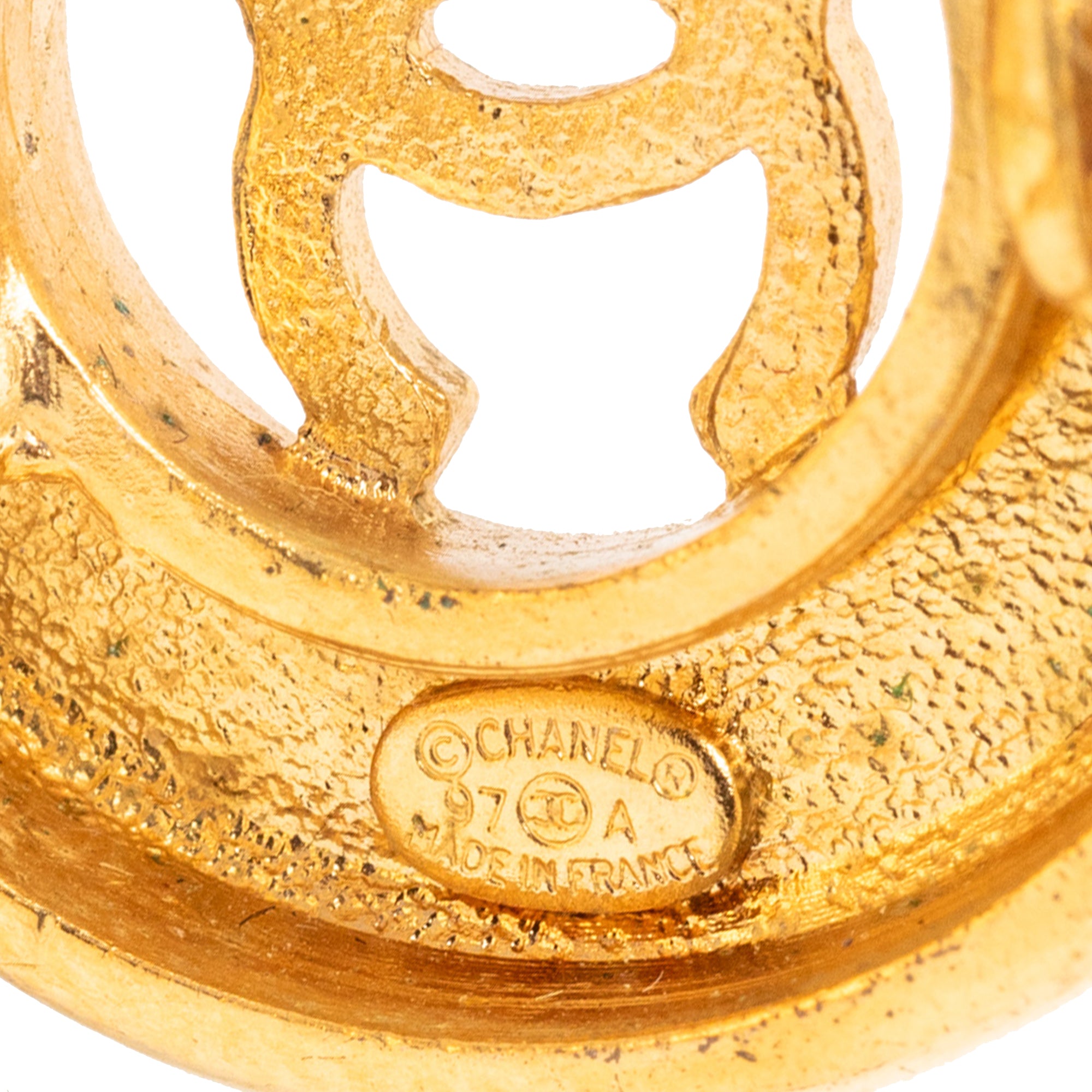 CC Gold Plated Round Clip On Earrings - Image 3