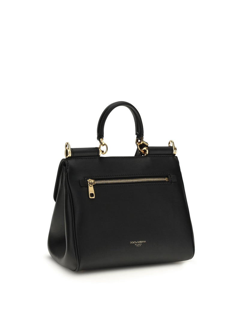 Dolce & Gabbana My Sicily Shoulder Bag — Black Calf Leather