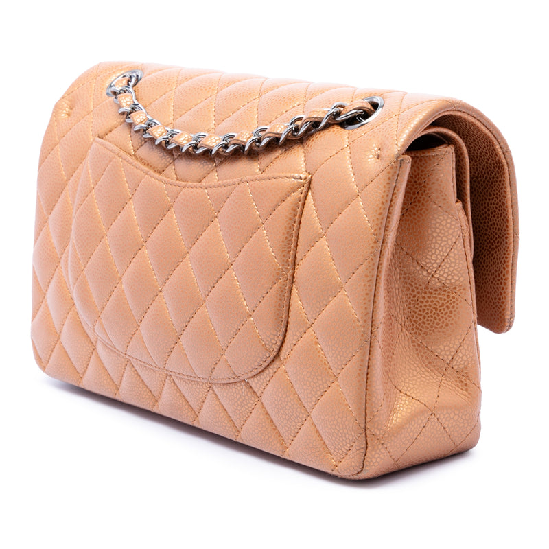 Medium Classic Metallic Caviar Double Flap - Image 2