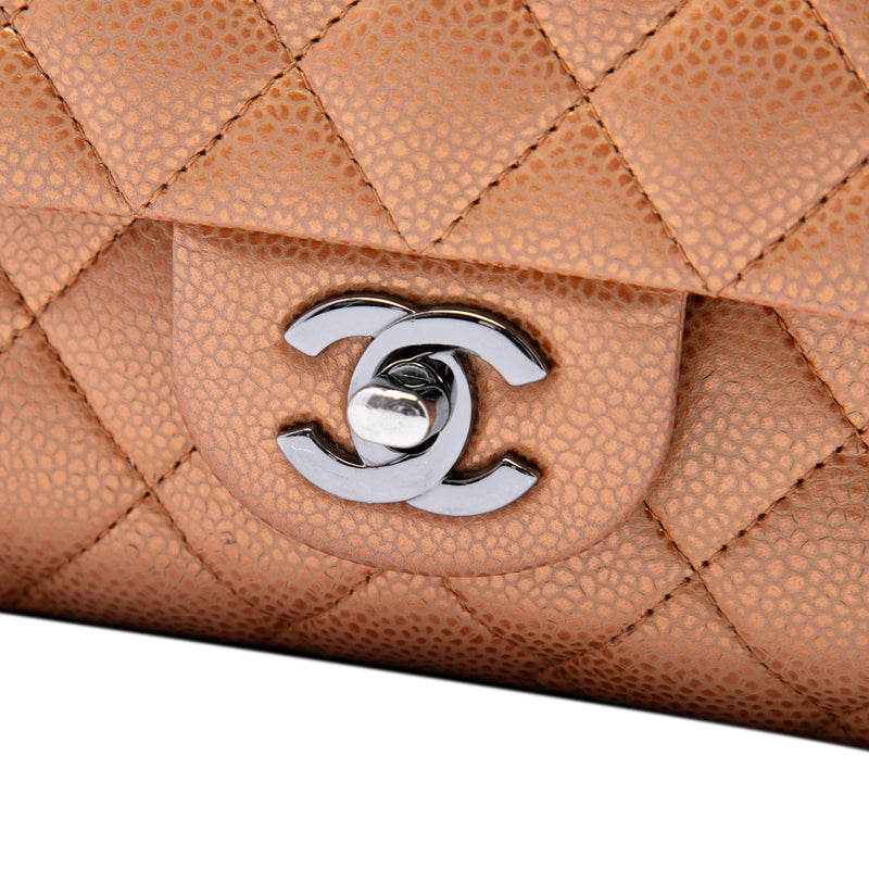 Medium Classic Metallic Caviar Double Flap - Image 5