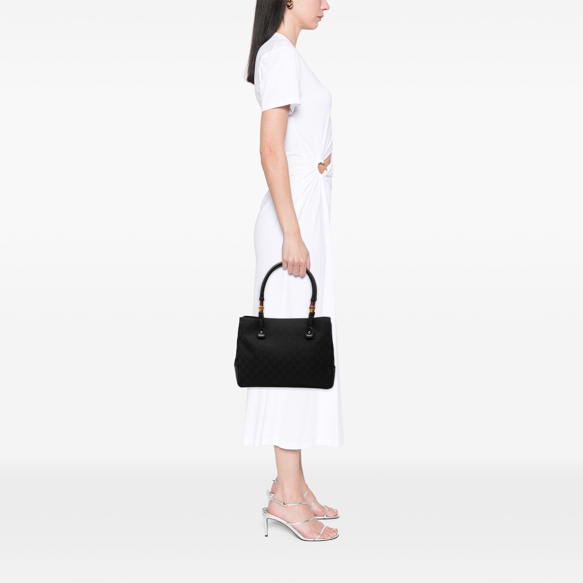 GG Canvas Bamboo Tote - Image 7