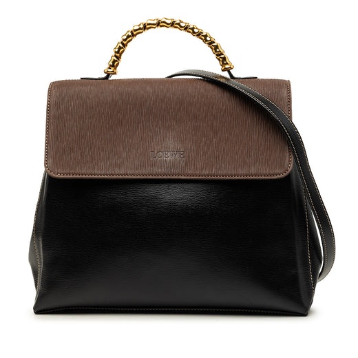 Bicolor Leather Velazquez Twist Top Handle Bag - Image 1
