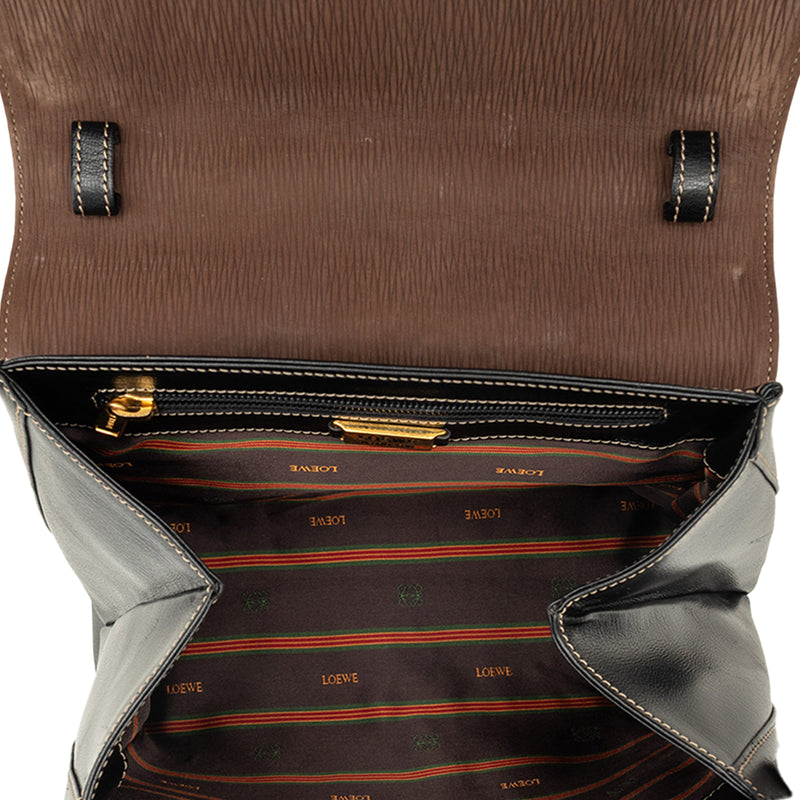 Bicolor Leather Velazquez Twist Top Handle Bag - Image 4