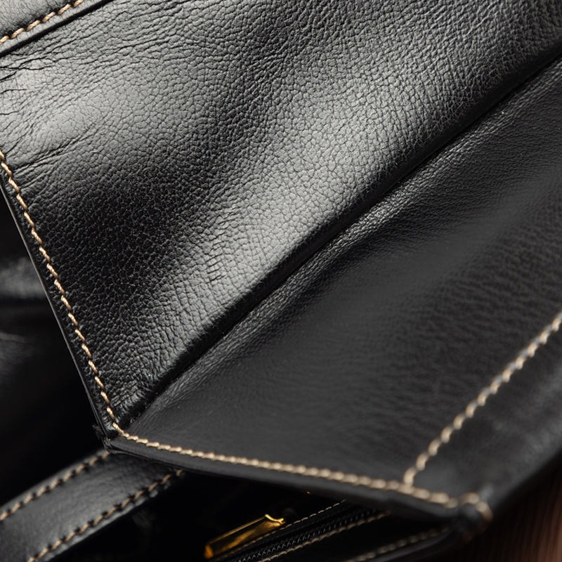 Bicolor Leather Velazquez Twist Top Handle Bag - Image 6