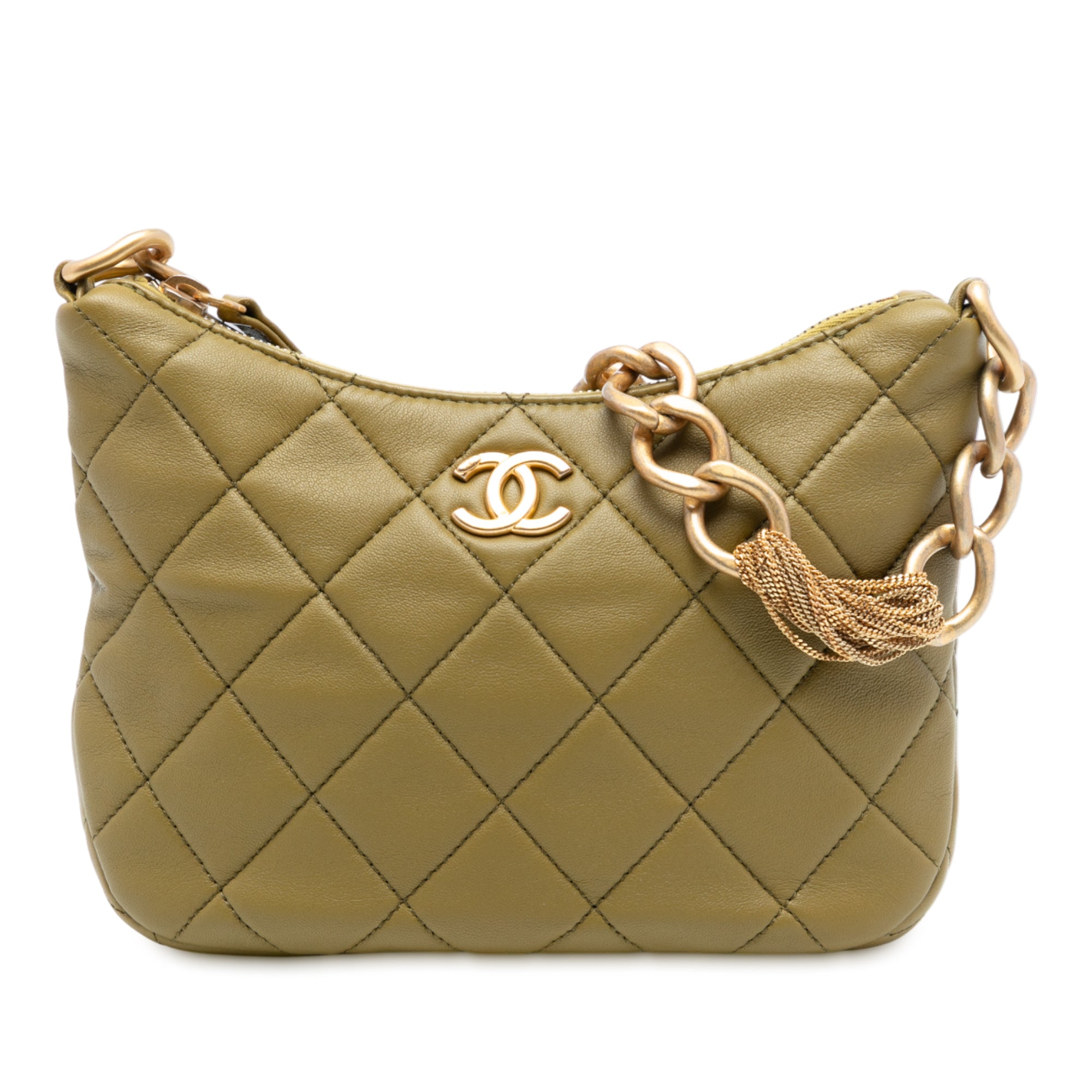 Paris Dakar Quilted Lambskin Mixed Chain Hobo - Image 1