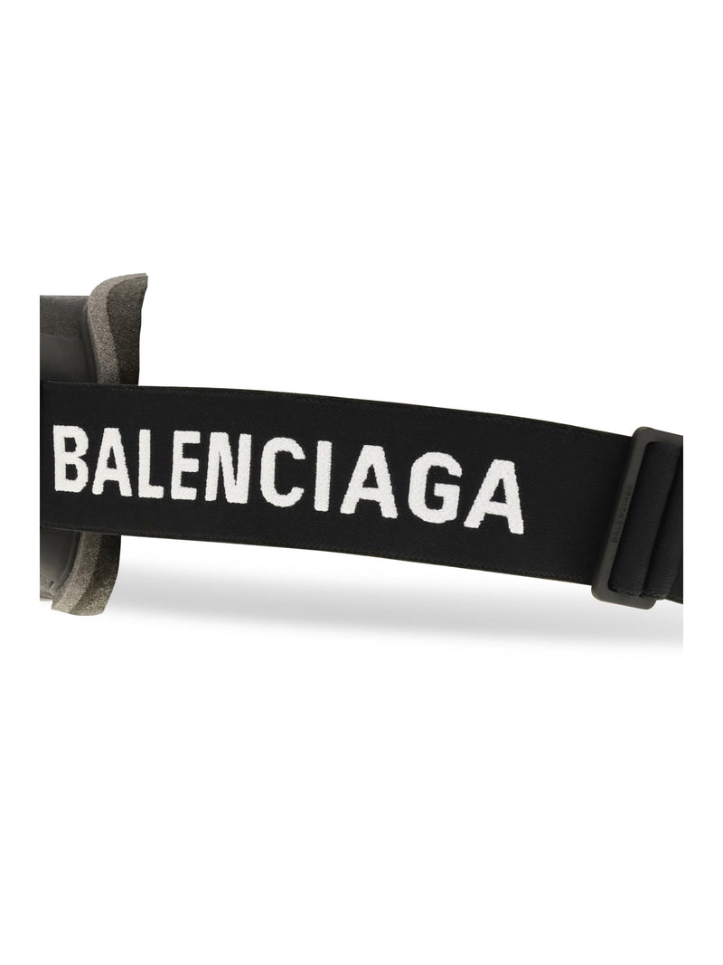 Balenciaga 794371t0003 Mirrored Ski Mask Sunglasses — Silver Polyamide